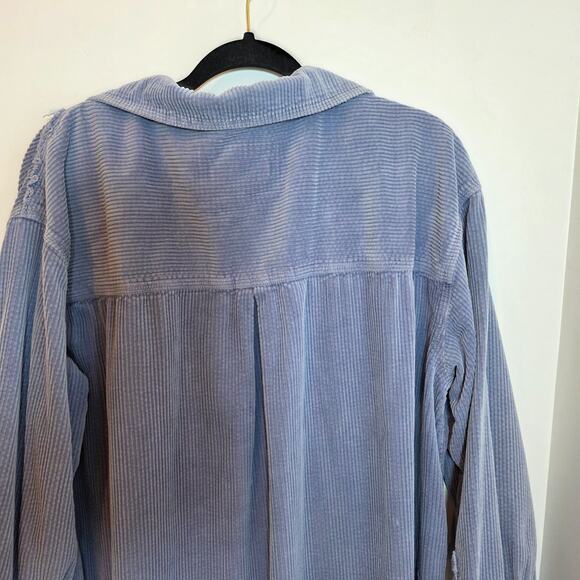 We the Free People Corduroy Jacket Size M Oversized Shacket Blue - Picture 8 of 9